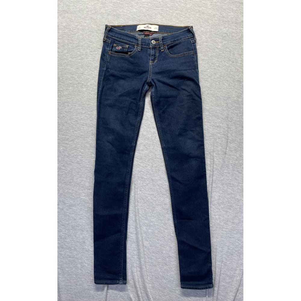 Hollister So Cal Stretch Skinny Leg Jeans Womens 1 Blue Dark Wash Denim Low Rise